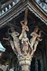 Holztempel, Sanctuary of truth, Naklua, Thailand