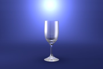 3D illustration of sour cocktail glass on light blue highlighted artistic background - drinking glass render