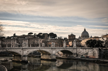 Obraz na płótnie Canvas ponte Vittorio Emanuele II in Rome, Italy