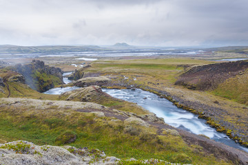 Silfurfoss falls in summer season view, Iceland