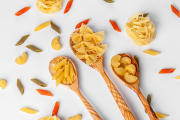 pasta on white background