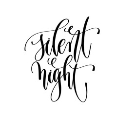 silent night - hand lettering inscription text to winter holiday