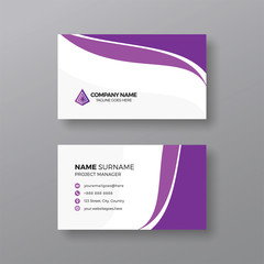 Fototapeta premium Simple and clean business card template with purple details