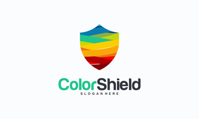 Colorful Modern Shield logo template, Security logo symbol, Logo symbol icon