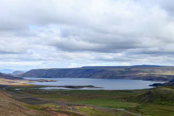 Seltun area aerial landscape, south Iceland panorama.