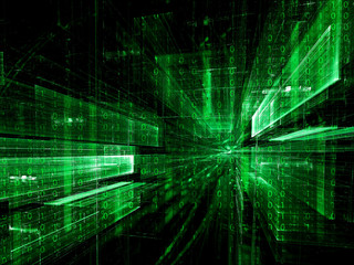 Matrix theme background - abstract digitally generated image