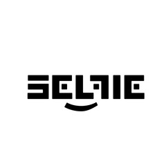 Stylized black vector logo SELFI on a white background. Beautiful and modern design for branding.