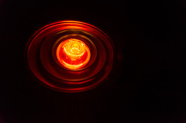 infrared lamp taught with dark background