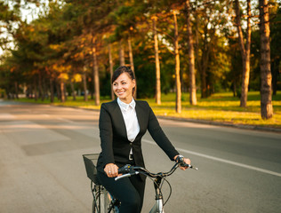 Elegant woman enjoy cycling.