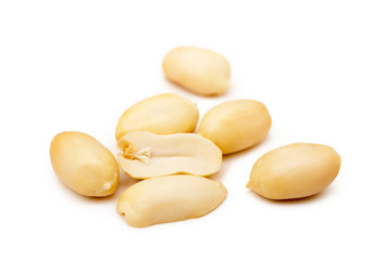 Fresh peanuts snack isolated on white background