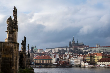 Prague castle and Charles bridge, Czech repubblic