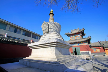 Pagoda architectural landscape in the Five Pagoda Temple, Hohhot city, Inner Mongolia autonomous region, China