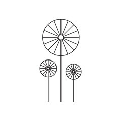 Stem flower line icon