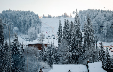 the ski lifts Bukovel, Carpathian