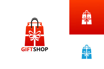 Gift Shop Logo Template Design Vector, Emblem, Design Concept, Creative Symbol, Icon