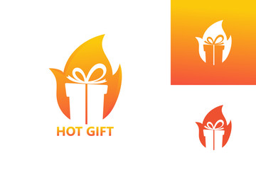 Hot Gift Logo Template Design Vector, Emblem, Design Concept, Creative Symbol, Icon