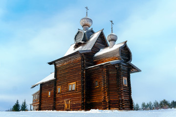 old russian wooden orthodox church