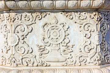 White marble sculpture in a temple