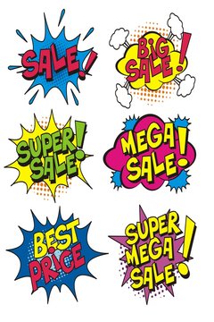  set of sale promotion bubble text vector.