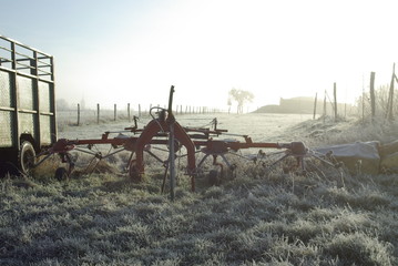Machine agricole gelée