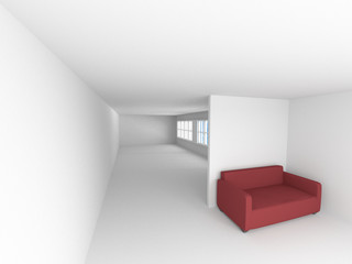 sofa in room , 3d rendering