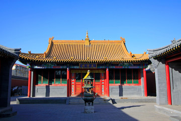 MeiDai Temple building landscape in the Xilituzhao Lamasery, Hohhot city, Inner Mongolia autonomous region, China
