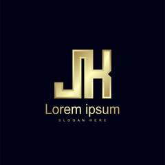 Initial Letter JK Logo Template Vector Design