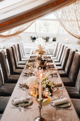 Festive table setting.  Interior decor