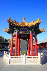 Fototapeta premium imperial stone tablet pavilion building scenery in the Xilituzhao Lamasery, Hohhot city, Inner Mongolia autonomous region, China