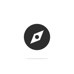 Monochrome compass icon . Vector illustration.