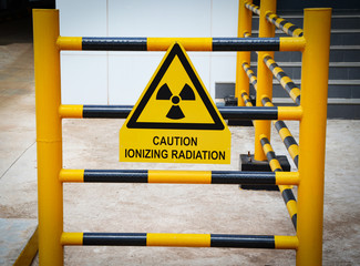 Warning sign caution ionizing radiation Hazardous areas