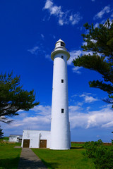 三陸復興国立公園。重茂半島、魹ヶ崎灯台。宮古　岩手　日本。