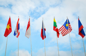 national flags of Southeast asia countries, AEC, ASEAN Economic Community flags