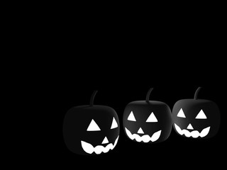 Halloween pumpkin on black background , 3d rendering