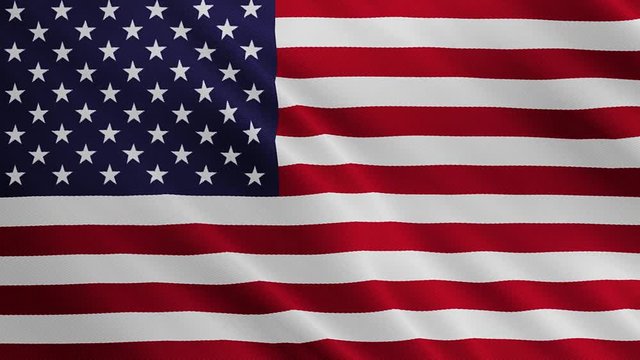 USA flag is waving. United States of America symbol.