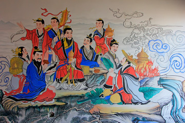 eight immortals mural in the Mammon temple, Hohhot city, Inner Mongolia autonomous region, China © zhang yongxin
