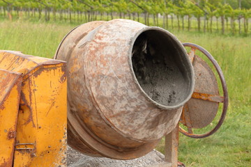 Old electric portable concrete mixer