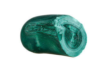 Macro Malachite mineral stone on white background