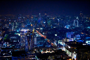 Plakat Bangkok city at night time. Thailand.