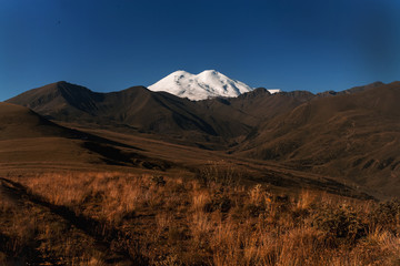 cool mountain with ice hat . mount elbrus