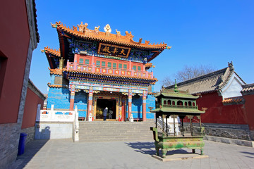 Naklejka premium Dale palace building scenery in the Dazhao Lamasery, on February 6, 2015, Hohhot city, Inner Mongolia autonomous region, China
