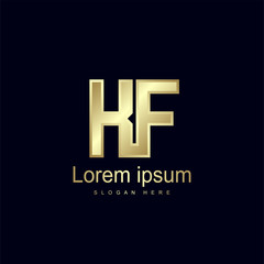 Fototapeta premium Initial Letter KF Logo Template Vector Design