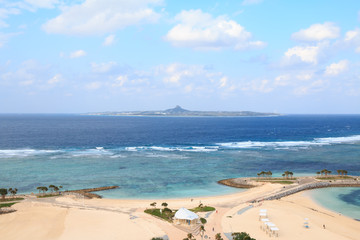 landscape of emerald beach in Motobu, Okinawa