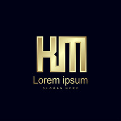 Initial Letter KM Logo Template Vector Design