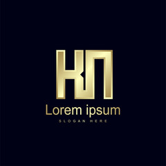 Initial Letter KN Logo Template Vector Design
