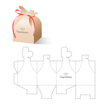 Retail Box Heart with Blueprint Template