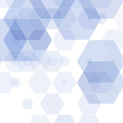 Geometric blue hexagons, abstracts, layout for advertising