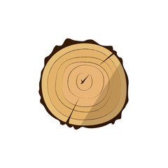 Top view of wooden stump illustration. Circle, ring, bar, saw cut, pine. Wood concept. Can be used for topics like wood industry, handcraft, eco material