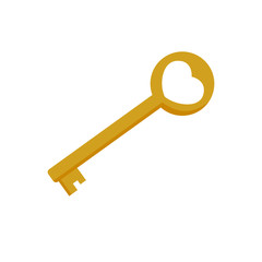 Valentines day heart key icon on white background for graphic and web design, Modern simple vector sign. Internet concept. Trendy symbol for website design web button or mobile app