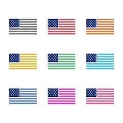 United States of America flag icon or logo, color set